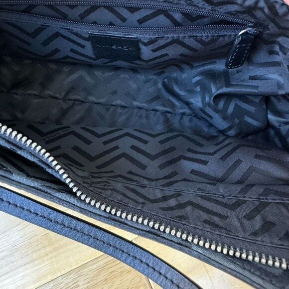 Via Spiga Black Fabric W/Leather Trim Shoulder Bag. - Picture 4 of 8